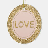 Glitzy Gold Glitter Blush Pink Love Keramisch Ornament (Links)