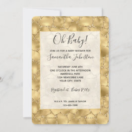 Glitzy Gold Glitter Giraffe Print Kaart