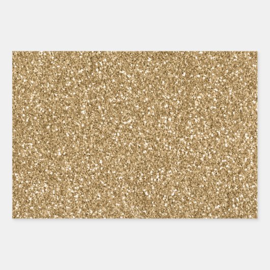 Glitzy Gold Glitter Inpakpapier Vel (Voorkant 3)