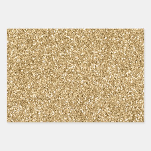 Glitzy Gold Glitter Inpakpapier Vel (Voorkant 2)