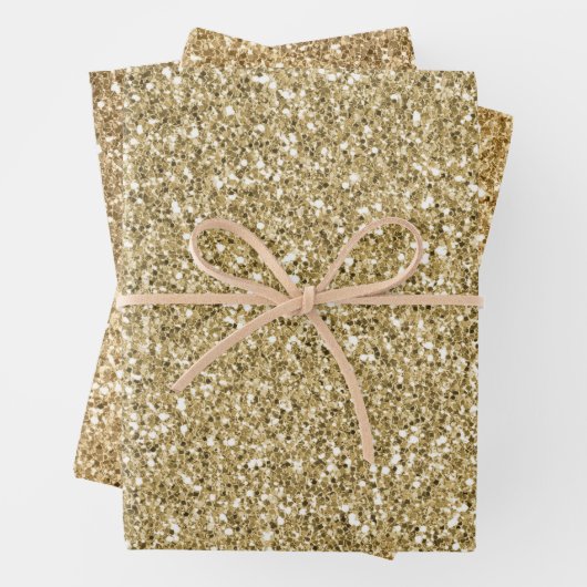 Glitzy Gold Glitter Inpakpapier Vel (In situ)