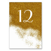 Glitzy Gold Glitter Look Trouwtafel Nummer Kaart (Voorkant)