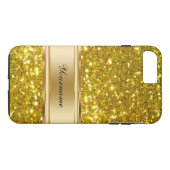 Glitzy Gold Glitter Monogram Case-Mate iPhone Case (Achterkant (Horizontaal))