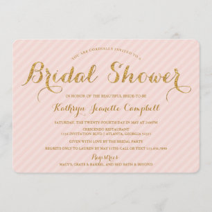 Glitzy Gold Glitter Vrijgezellenfeest Invite - Blu Kaart
