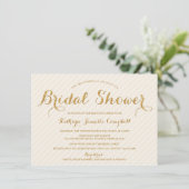 Glitzy Gold Glitter Vrijgezellenfeest Invite - Ivo Kaart (Staand voorkant)