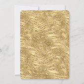 Glitzy Gold Glitter Zebra Print Kaart (Achterkant)