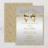 Glitzy Gold Glitters & Gem Bow Vrijgezellenfeest Kaart (Voorkant / Achterkant)