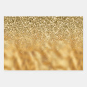 Glitzy Gold Green Red Glitter Sparkle Inpakpapier Vel (Voorkant 3)