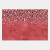 Glitzy Gold Green Red Glitter Sparkle Inpakpapier Vel (Voorkant)