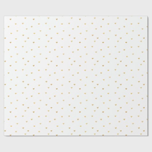 Glitzy Gold Hearts Cadeaupapier (Vlak)