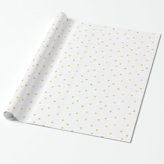 Glitzy Gold Hearts Cadeaupapier (Uitgerold)