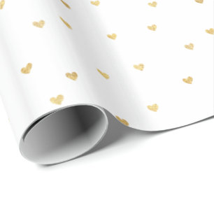 Glitzy Gold Hearts Cadeaupapier