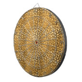 Glitzy Gold Leaves Faux Foil Patroon Dartbord (Voorkant Rechts)