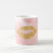 Glitzy Gold Lips Roze Confetti Kus Koffiemok (Center)