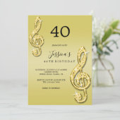 Glitzy Gold Muzieknoten Verjaardag Kaart (Staand voorkant)