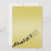 Glitzy Gold Muzieknoten Verjaardag Kaart (Achterkant)