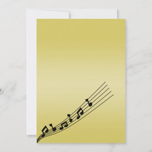 Glitzy Gold Muzieknoten Verjaardag Kaart (Achterkant)