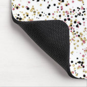 Glitzy Gold Pink Black Confetti Stippen Muismat (Hoek)
