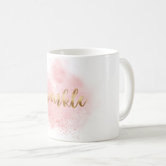 Glitzy Gold Pink Confetti Glam Sparkle Koffiemok (Voorkant rechts)