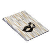 Glitzy Gold Silver Celebrate Mask Notitieboek (Rechterzijde)
