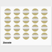 Glitzy Gold Silver gepersonaliseerde afdichting Ronde Sticker (Vel)