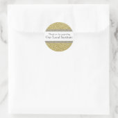 Glitzy Gold Silver gepersonaliseerde afdichting Ronde Sticker (Tas)