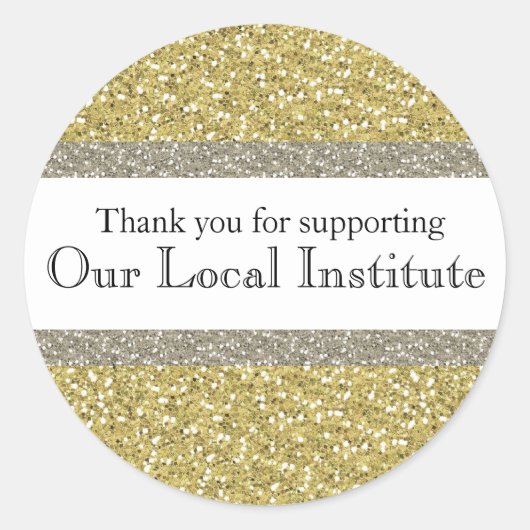 Glitzy Gold Silver gepersonaliseerde afdichting Ronde Sticker (Voorkant)