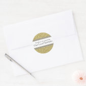 Glitzy Gold Silver gepersonaliseerde afdichting Ronde Sticker (Envelop)