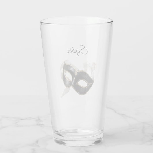 Glitzy Gold Silver New Year Black Mask Glas (Achterkant)