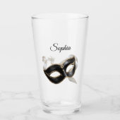 Glitzy Gold Silver New Year Black Mask Glas (Voorkant)