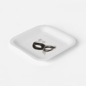 Glitzy Gold Silver New Year Black Mask Papieren Bordje (Gebogen)