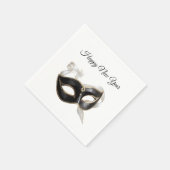 Glitzy Gold Silver New Year Black Mask Servet (Hoek)