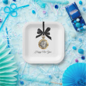 Glitzy Gold Silver New Year Midnight Hour Papieren Bordje (Feest)