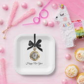 Glitzy Gold Silver New Year Midnight Hour Papieren Bordje (Feest)