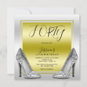 Glitzy Gold & Silver Stiletto's 40e verjaardag Kaart (Voorkant)