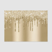 Glitzy Gold Sparkle Glitter Drips Verjaardag Tissuepapier (Voorkant)