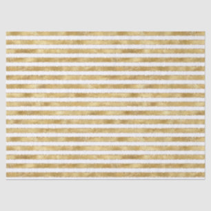 Glitzy Gold White Glam Glitter Sparkle Stripes     Tissuepapier