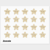 Glitzy Gold White Glam Glitter Stripes Ster Sticker (Vel)