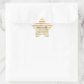 Glitzy Gold White Glam Glitter Stripes Ster Sticker (Tas)