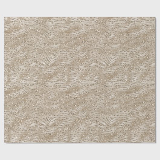 Glitzy Gold Zebra Afdrukken Cadeaupapier (Vlak)