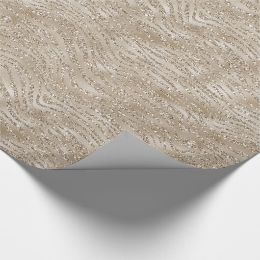 Glitzy Gold Zebra Afdrukken Cadeaupapier (Hoek)