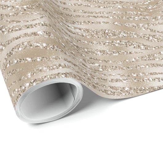 Glitzy Gold Zebra Afdrukken Cadeaupapier (Rol Hoek)