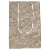 Glitzy Gold Zebra Afdrukken Medium Cadeauzakje (Achterkant)