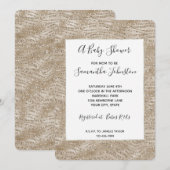 Glitzy Gold Zebra Print Baby shower Kaart (Voorkant / Achterkant)