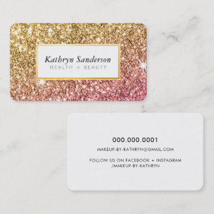 GLitzy goud roze glitter luxe glamour wimpers Visitekaartje