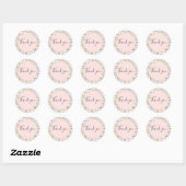 Glitzy Goud Roze Zwart Confetti Stippen Dank u Ronde Sticker (Vel)