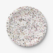 Glitzy Goud Roze Zwart Confetti Stippen Verjaardag Papieren Bordje (Voorkant)