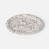 Glitzy Goud Roze Zwart Confetti Stippen Verjaardag Papieren Bordje (Gekanteld)