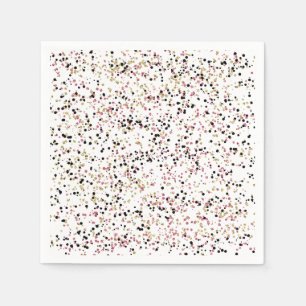 Glitzy Goud Roze Zwart Confetti Stippen Verjaardag Servetten