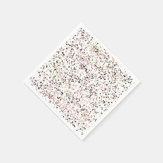Glitzy Goud Roze Zwart Confetti Stippen Verjaardag Servetten (Hoek)